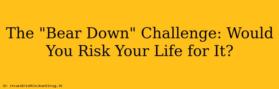 The "Bear Down" Challenge: Would You Risk Your Life for It?