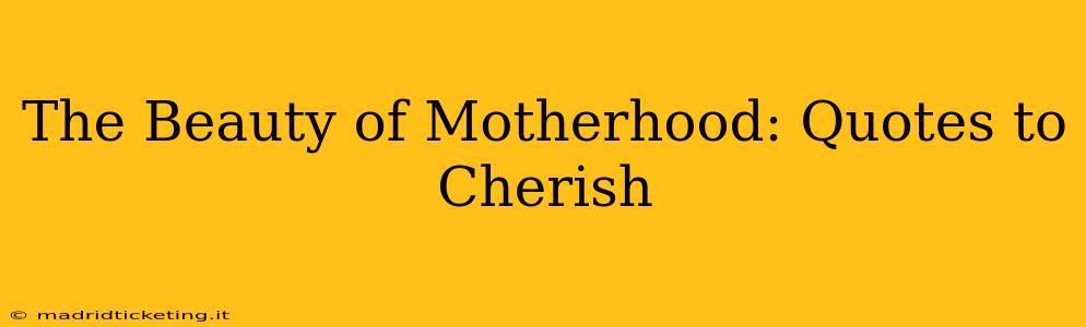 The Beauty of Motherhood: Quotes to Cherish