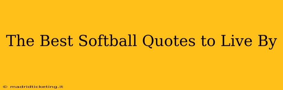 The Best Softball Quotes to Live By