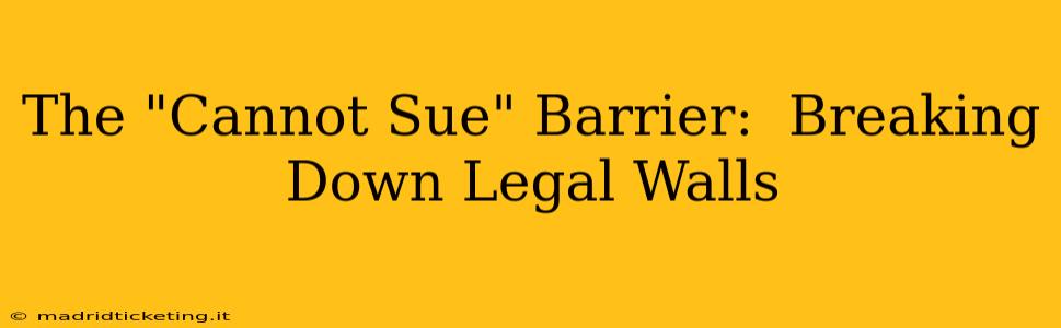 The "Cannot Sue" Barrier:  Breaking Down Legal Walls
