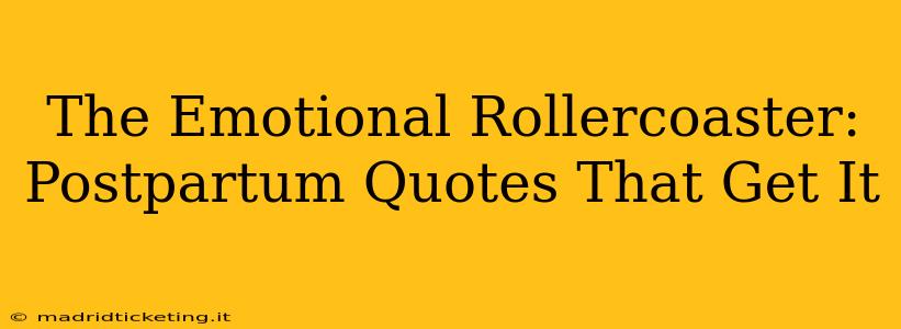 The Emotional Rollercoaster: Postpartum Quotes That Get It
