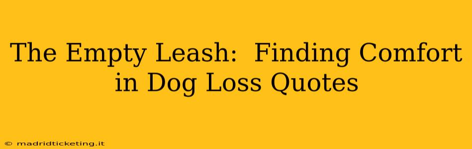 The Empty Leash:  Finding Comfort in Dog Loss Quotes