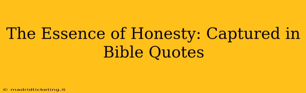 The Essence of Honesty: Captured in Bible Quotes