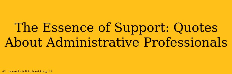 The Essence of Support: Quotes About Administrative Professionals