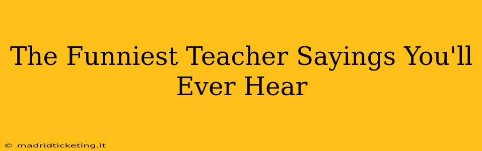 The Funniest Teacher Sayings You'll Ever Hear
