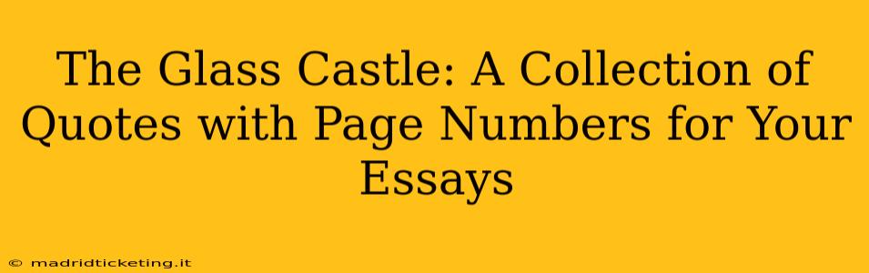The Glass Castle: A Collection of Quotes with Page Numbers for Your Essays