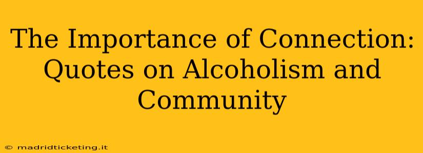 The Importance of Connection: Quotes on Alcoholism and Community