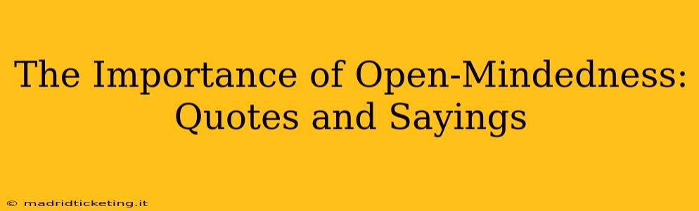 The Importance of Open-Mindedness: Quotes and Sayings