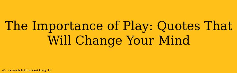 The Importance of Play: Quotes That Will Change Your Mind
