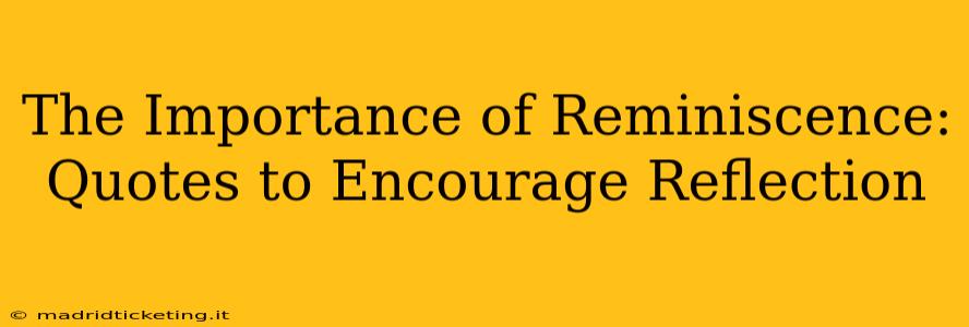 The Importance of Reminiscence: Quotes to Encourage Reflection