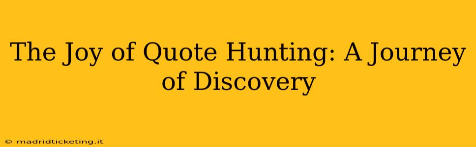 The Joy of Quote Hunting: A Journey of Discovery