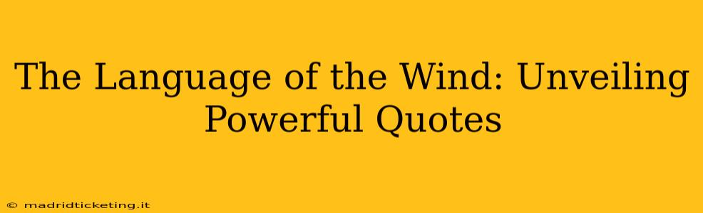 The Language of the Wind: Unveiling Powerful Quotes
