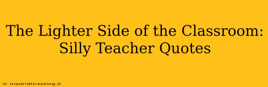The Lighter Side of the Classroom: Silly Teacher Quotes