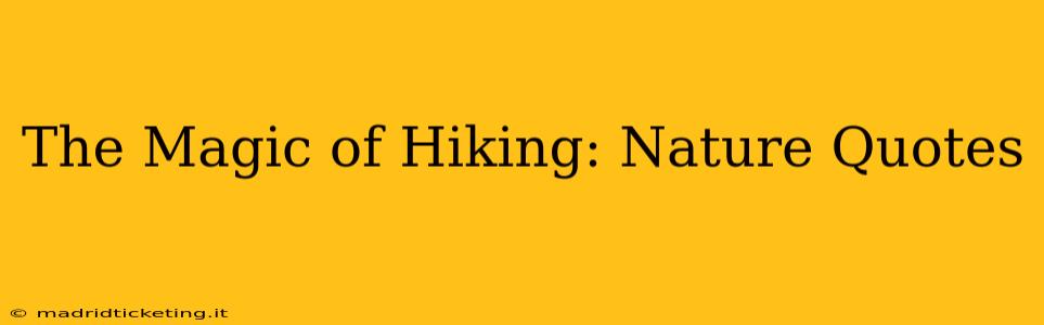 The Magic of Hiking: Nature Quotes