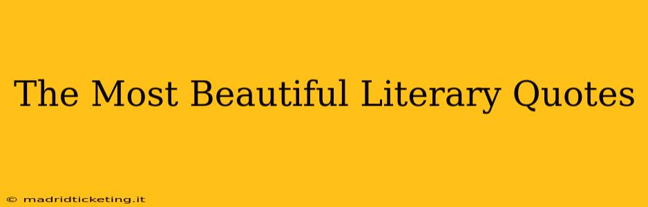 The Most Beautiful Literary Quotes
