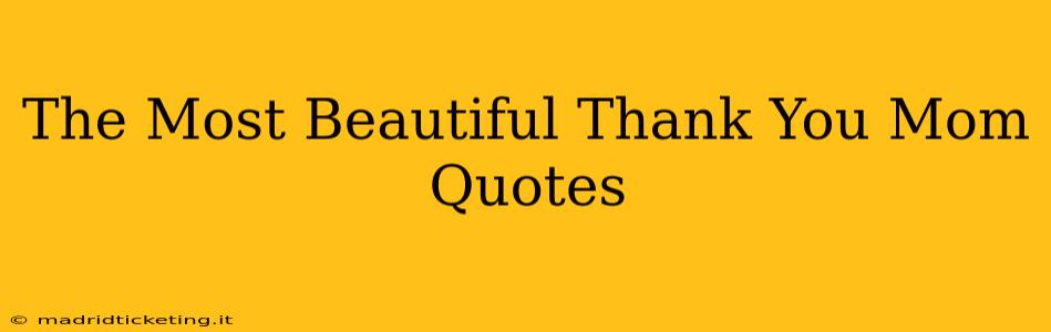 The Most Beautiful Thank You Mom Quotes