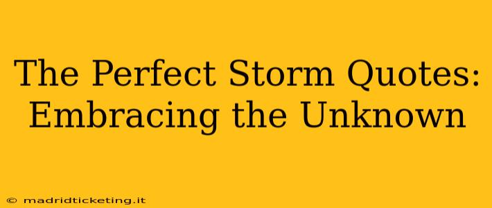 The Perfect Storm Quotes: Embracing the Unknown