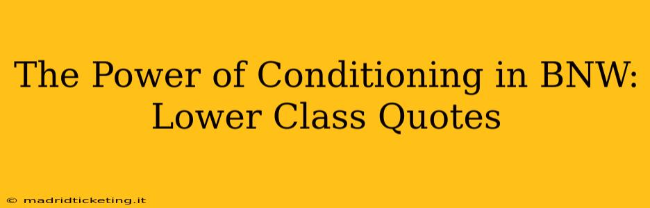 The Power of Conditioning in BNW: Lower Class Quotes