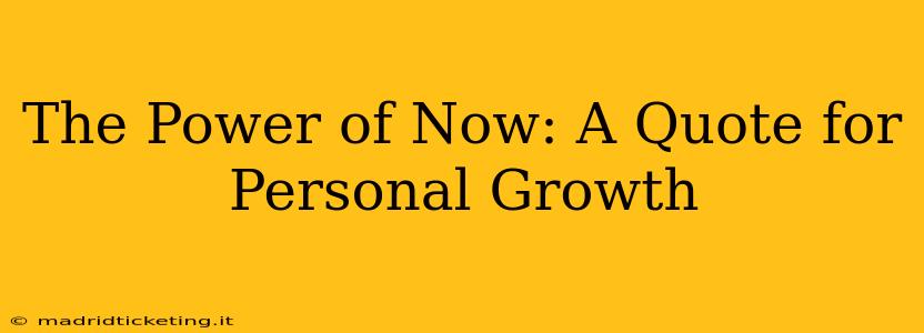 The Power of Now: A Quote for Personal Growth