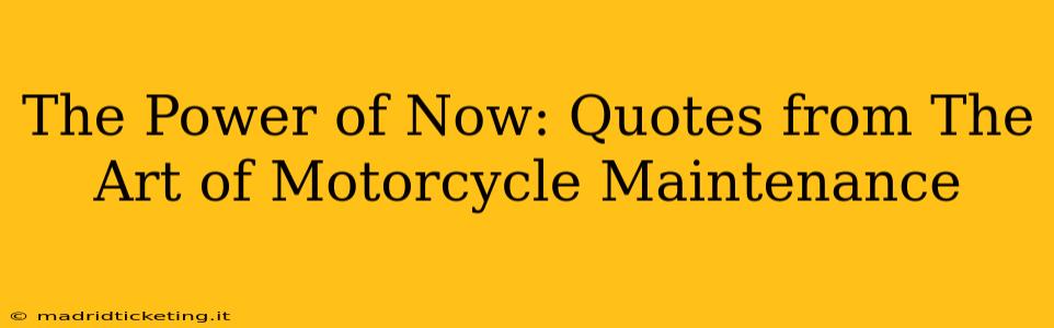 The Power of Now: Quotes from The Art of Motorcycle Maintenance
