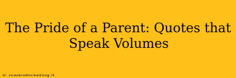 The Pride of a Parent: Quotes that Speak Volumes