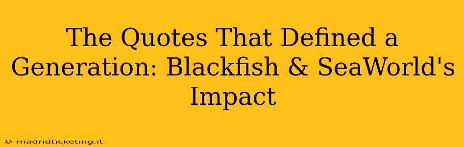 The Quotes That Defined a Generation: Blackfish & SeaWorld's Impact