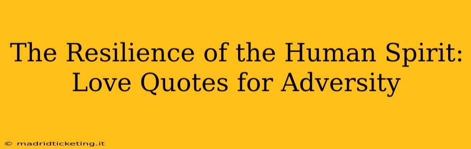 The Resilience of the Human Spirit: Love Quotes for Adversity