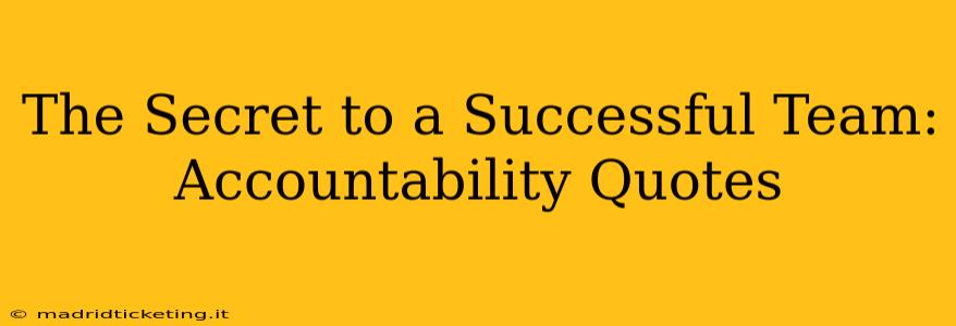 The Secret to a Successful Team: Accountability Quotes