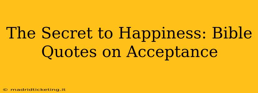 The Secret to Happiness: Bible Quotes on Acceptance