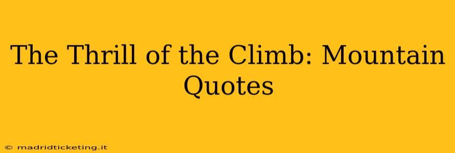 The Thrill of the Climb: Mountain Quotes
