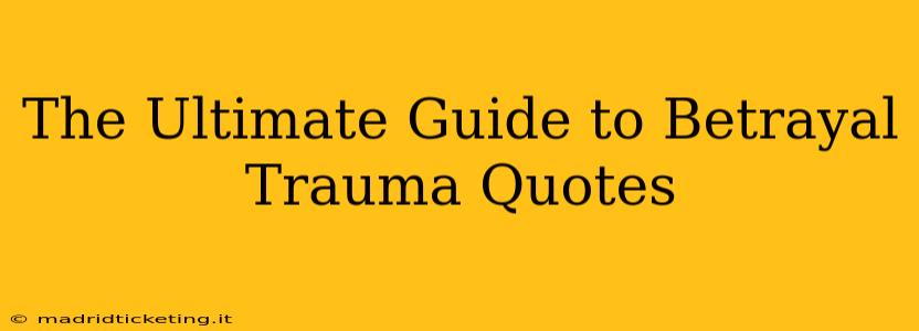 The Ultimate Guide to Betrayal Trauma Quotes