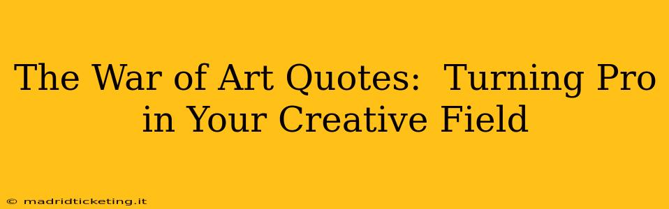 The War of Art Quotes:  Turning Pro in Your Creative Field