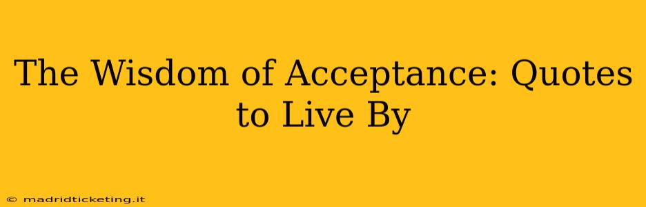 The Wisdom of Acceptance: Quotes to Live By