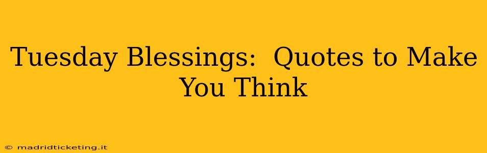 Tuesday Blessings:  Quotes to Make You Think