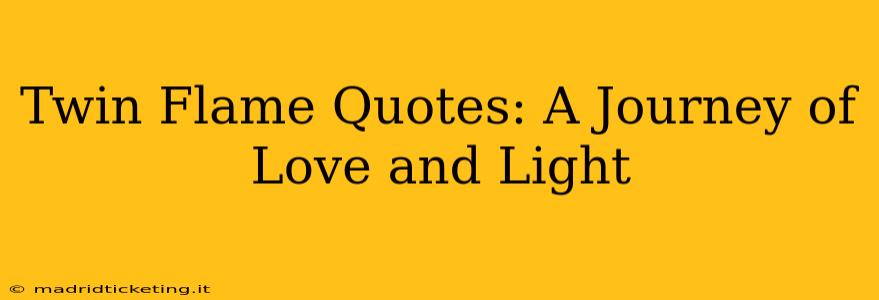 Twin Flame Quotes: A Journey of Love and Light