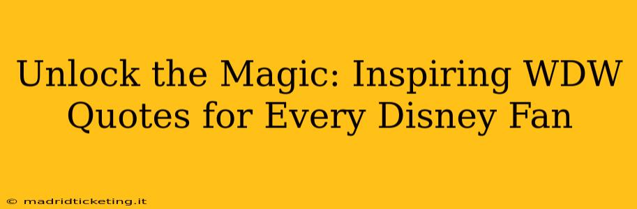 Unlock the Magic: Inspiring WDW Quotes for Every Disney Fan