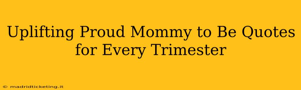 Uplifting Proud Mommy to Be Quotes for Every Trimester