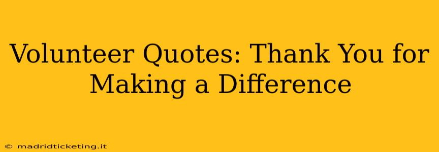 Volunteer Quotes: Thank You for Making a Difference