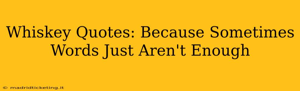 Whiskey Quotes: Because Sometimes Words Just Aren't Enough