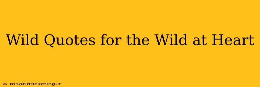 Wild Quotes for the Wild at Heart