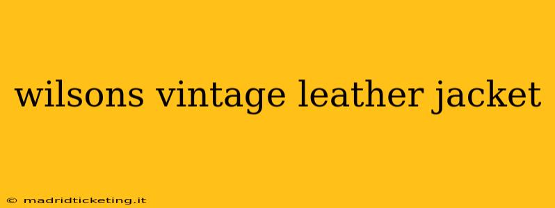 wilsons vintage leather jacket