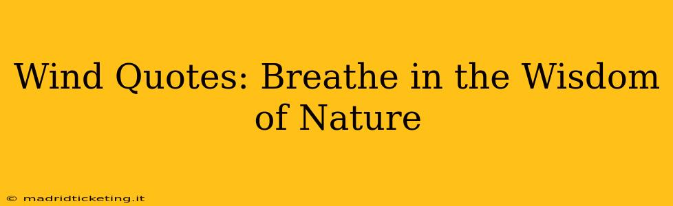 Wind Quotes: Breathe in the Wisdom of Nature