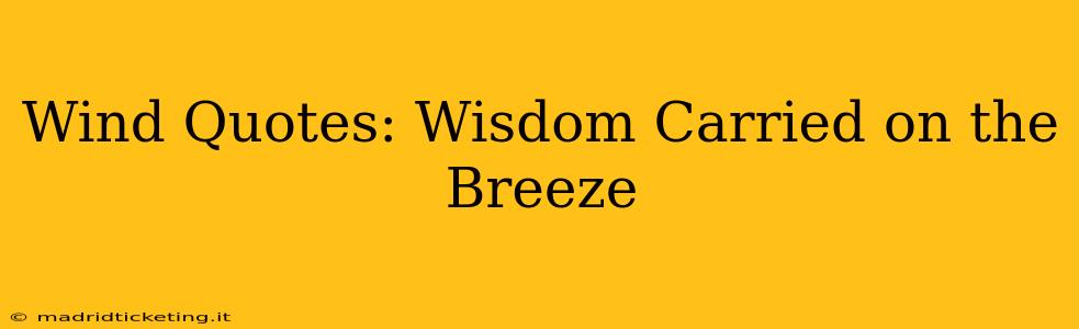 Wind Quotes: Wisdom Carried on the Breeze