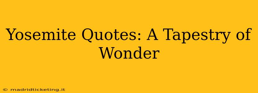 Yosemite Quotes: A Tapestry of Wonder